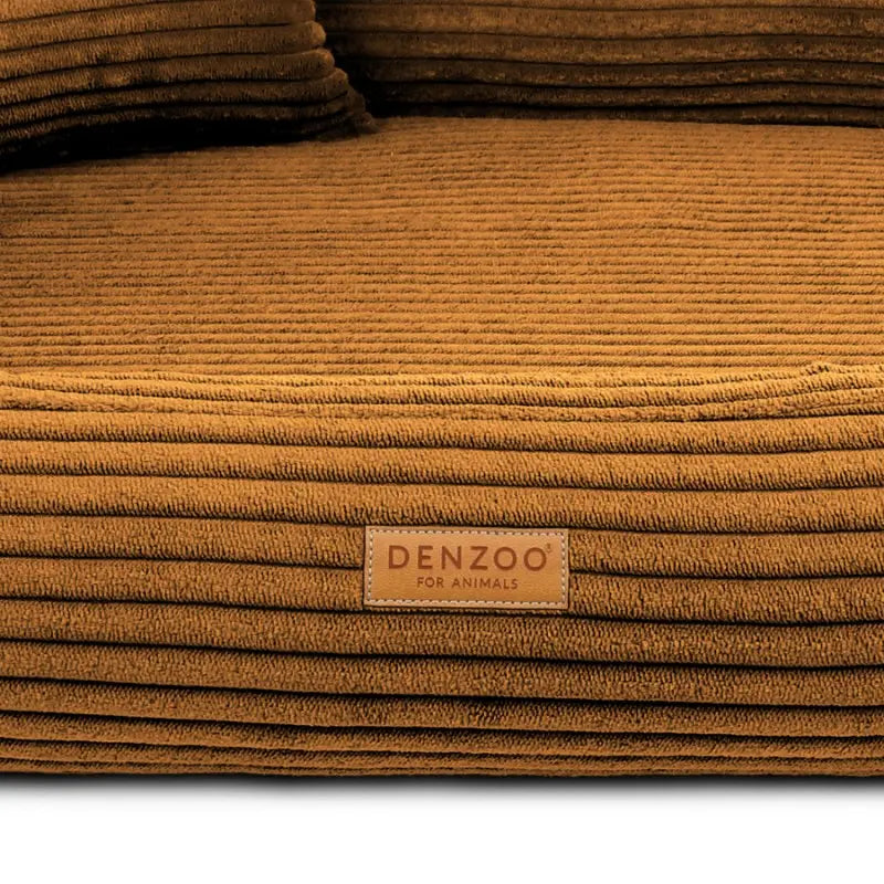 Legowisko dla psa i kota z materacem ortopedycznym musztardowe - RIMINI MUSTARD DENZOO
