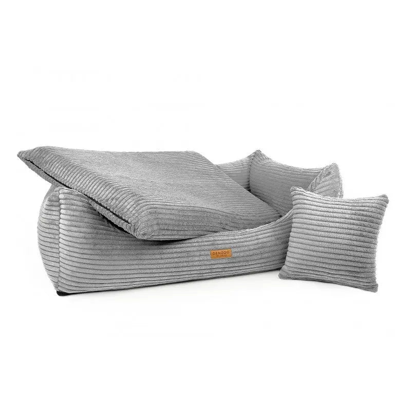 Legowisko dla psa i kota z materacem ortopedycznym szare - RIMINI GREY DENZOO