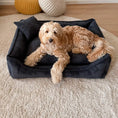 Załaduj obraz do przeglądarki galerii, Legowisko premium dla psa i kota ortopedyczne czarne - MILANO BLACK DENZOO
