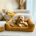 Załaduj obraz do przeglądarki galerii, Legowisko premium dla psa i kota ortopedyczne musztardowe - PALERMO MUSTARD DENZOO
