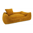 Załaduj obraz do przeglądarki galerii, Legowisko premium dla psa i kota ortopedyczne musztardowe - PALERMO MUSTARD DENZOO
