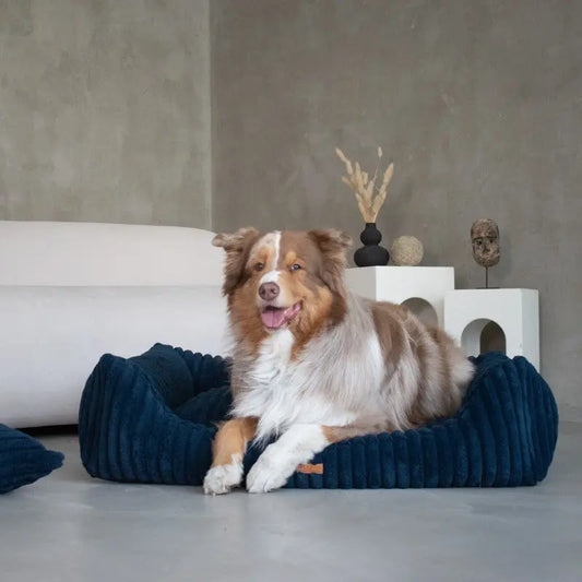 Legowisko premium dla psa i kota ortopedyczne granatowe - PALERMO NAVY BLUE DENZOO