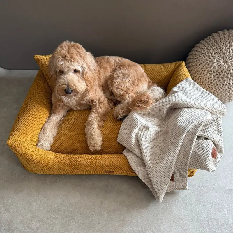 Legowisko dla psa i kota ortopedyczne musztardowe - PRATO MUSTARD DENZOO