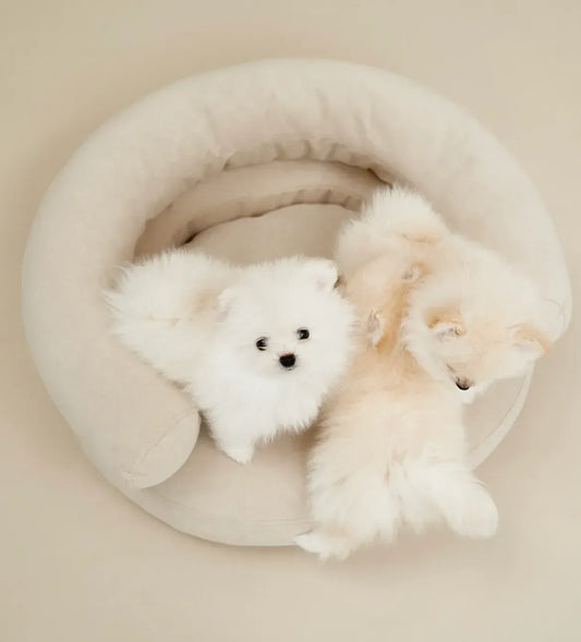 Legowisko "Marshmallow" dla psa i kota w kolorze beżowym